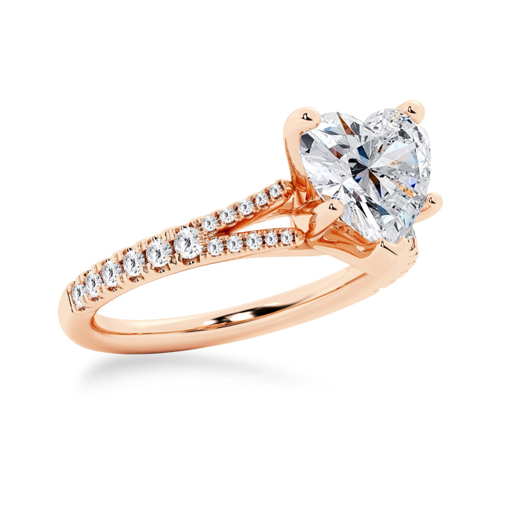 Heart Shaped Split-Shank Moissanite Engagement Ring