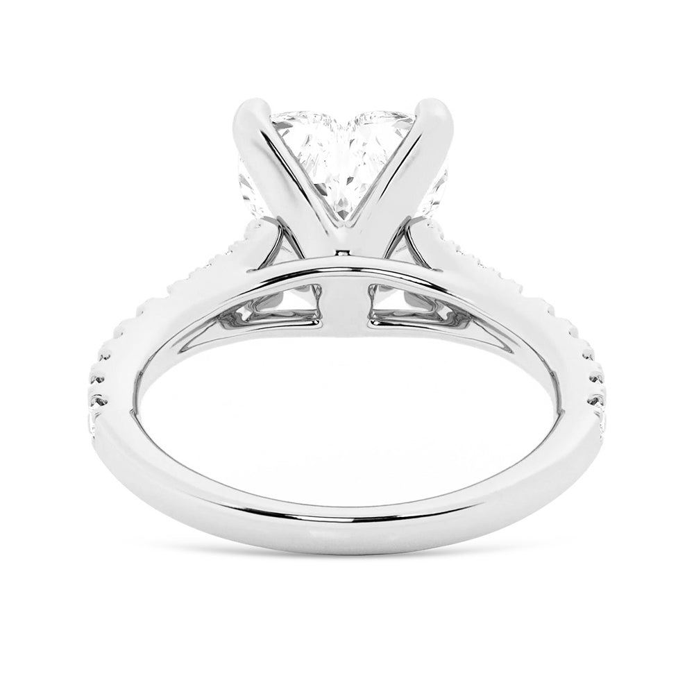 Heart Shaped Split-Shank Moissanite Engagement Ring