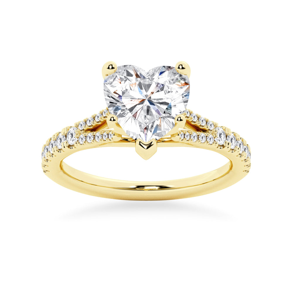 Heart Shaped Split-Shank Moissanite Engagement Ring