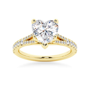 Heart Shaped Split-Shank Moissanite Engagement Ring