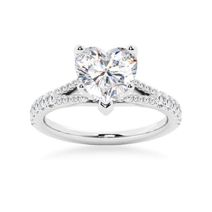 Heart Shaped Split-Shank Moissanite Engagement Ring