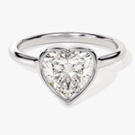 Heart Solitaire Bezel Set Moissanite Engagement Ring