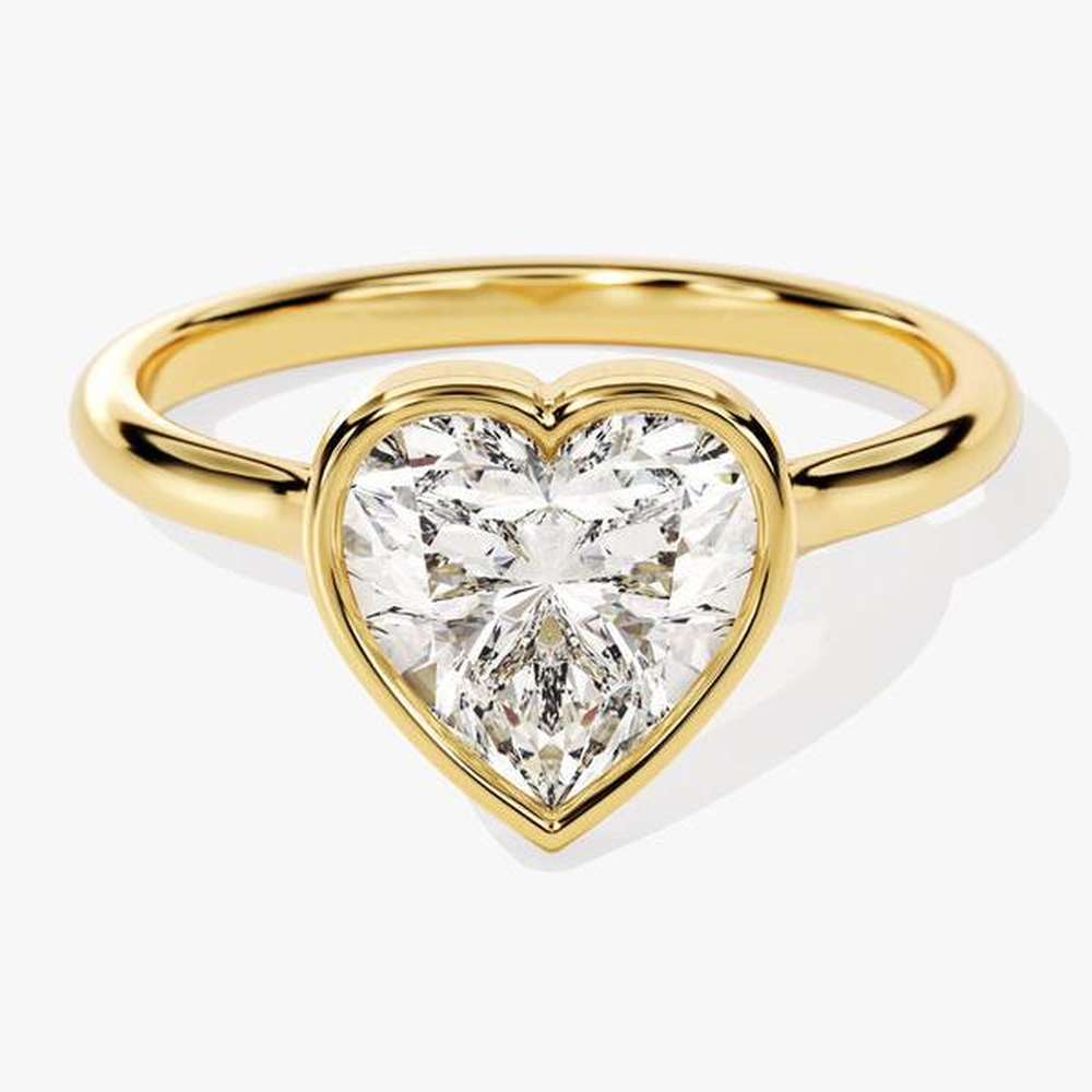 Heart Solitaire Bezel Set Moissanite Engagement Ring