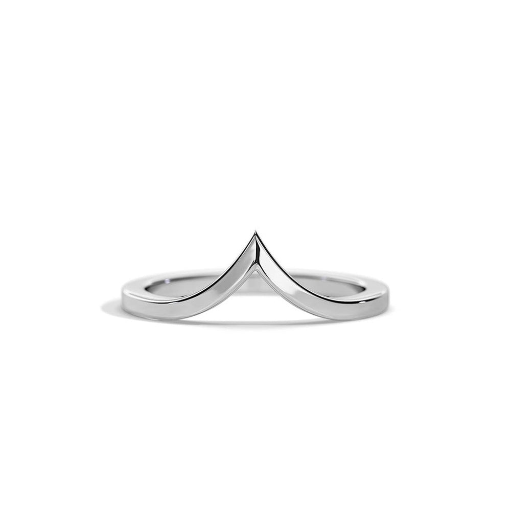 High Polished V-Shape Wedding Band