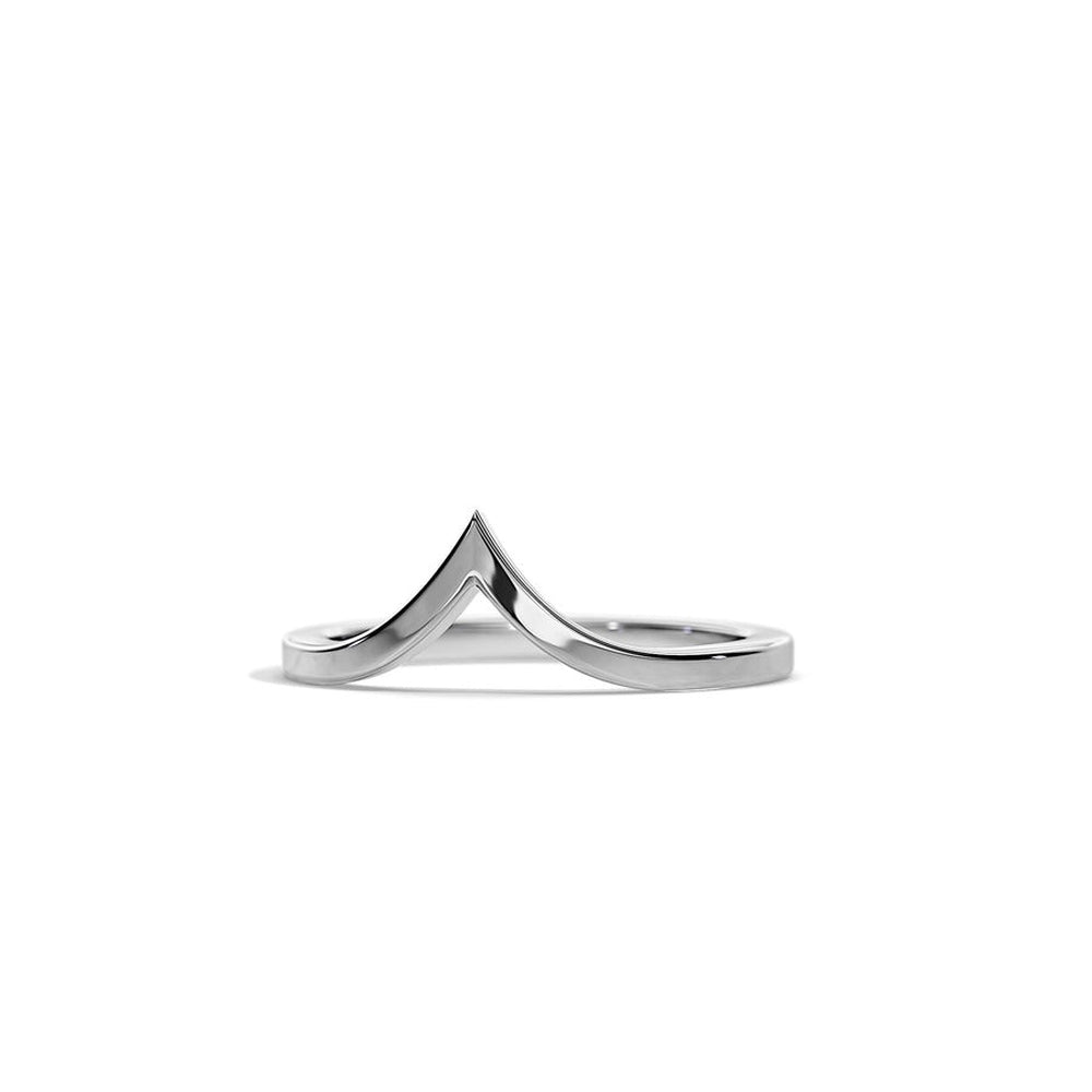 High Polished V-Shape Wedding Band