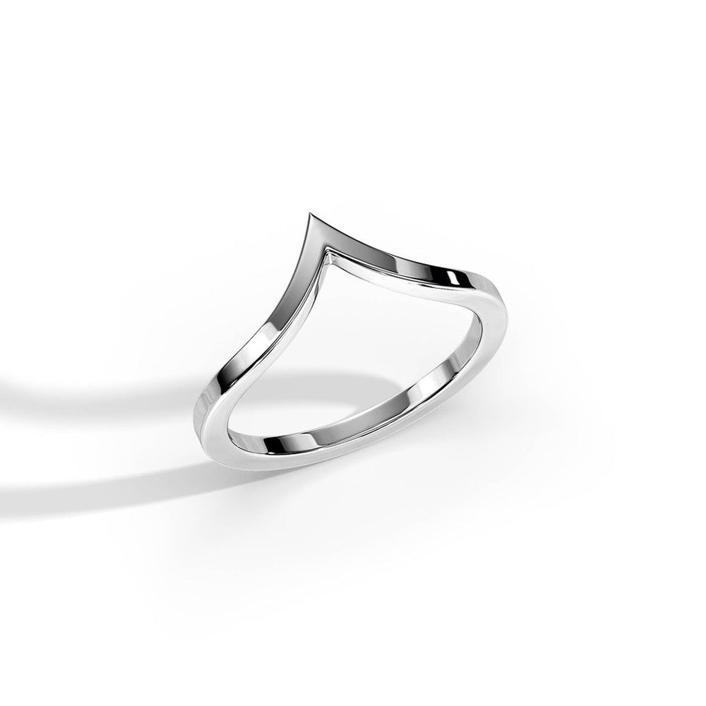 High Polished V-Shape Wedding Band