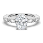 Infinity Milgrain Oval Moissanite Engagement Ring