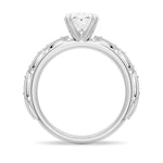 Infinity Milgrain Oval Moissanite Engagement Ring