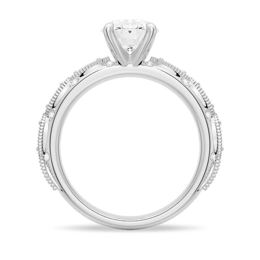 Infinity Milgrain Oval Moissanite Engagement Ring