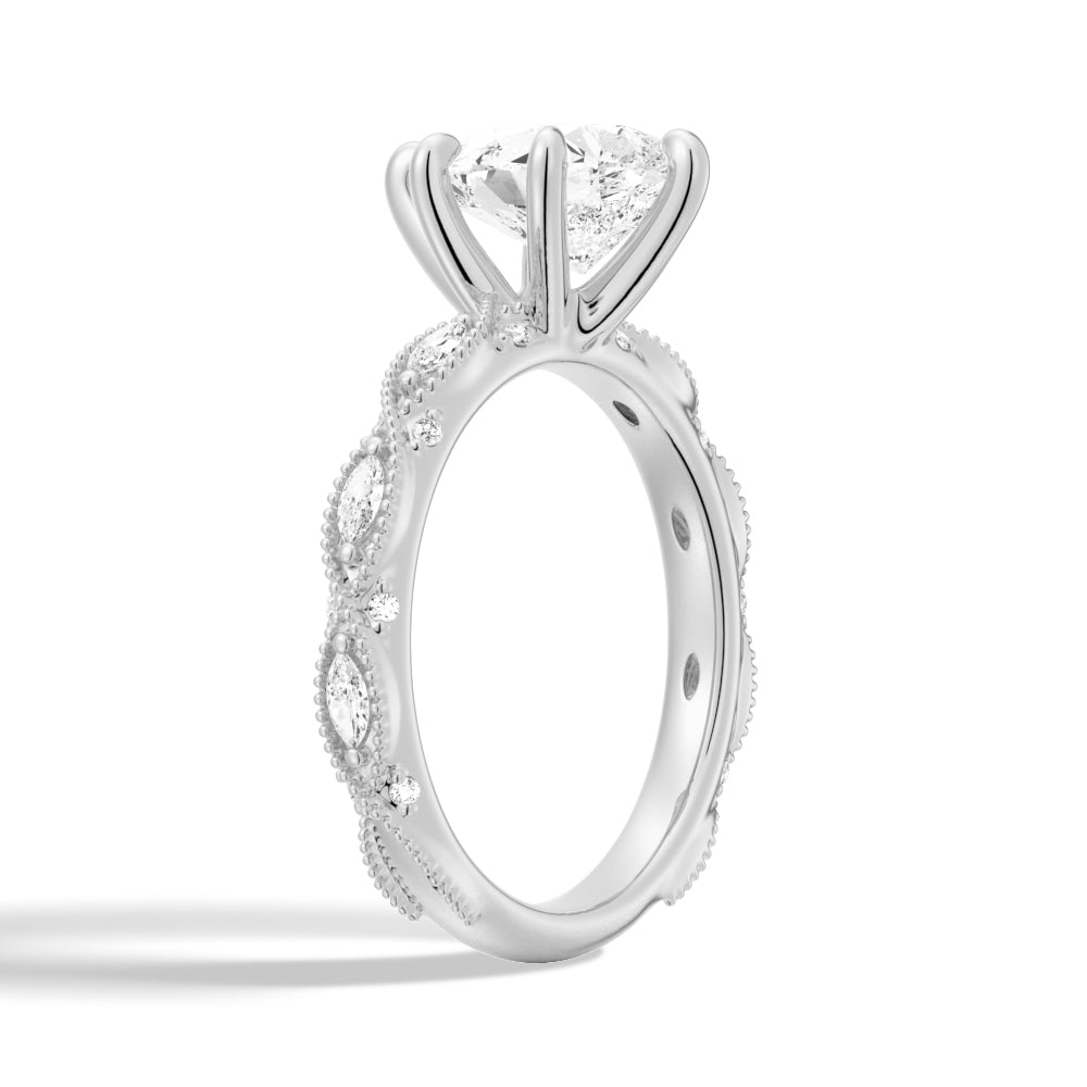 Infinity Milgrain Pear Shaped Moissanite Engagement Ring