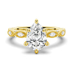 Infinity Milgrain Pear Shaped Moissanite Engagement Ring