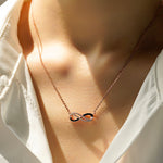 Infinity Moissanite Double Pave Necklace