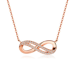 Infinity Moissanite Double Pave Necklace