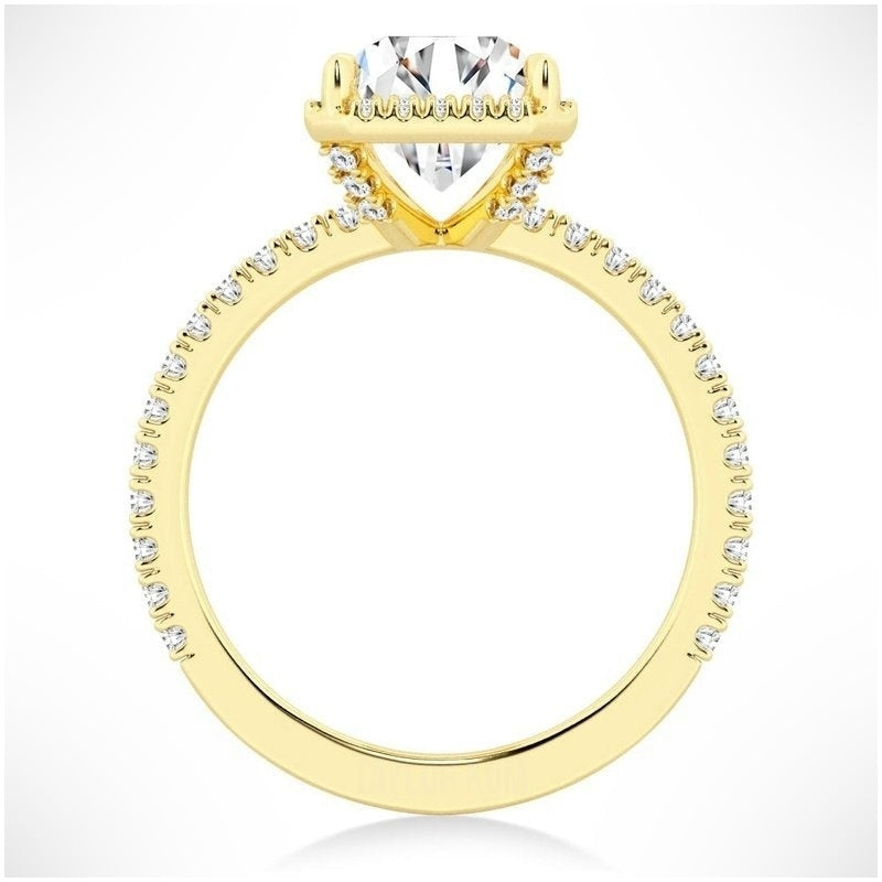 Love Promise Radiant Cut Moissanite Halo Ring