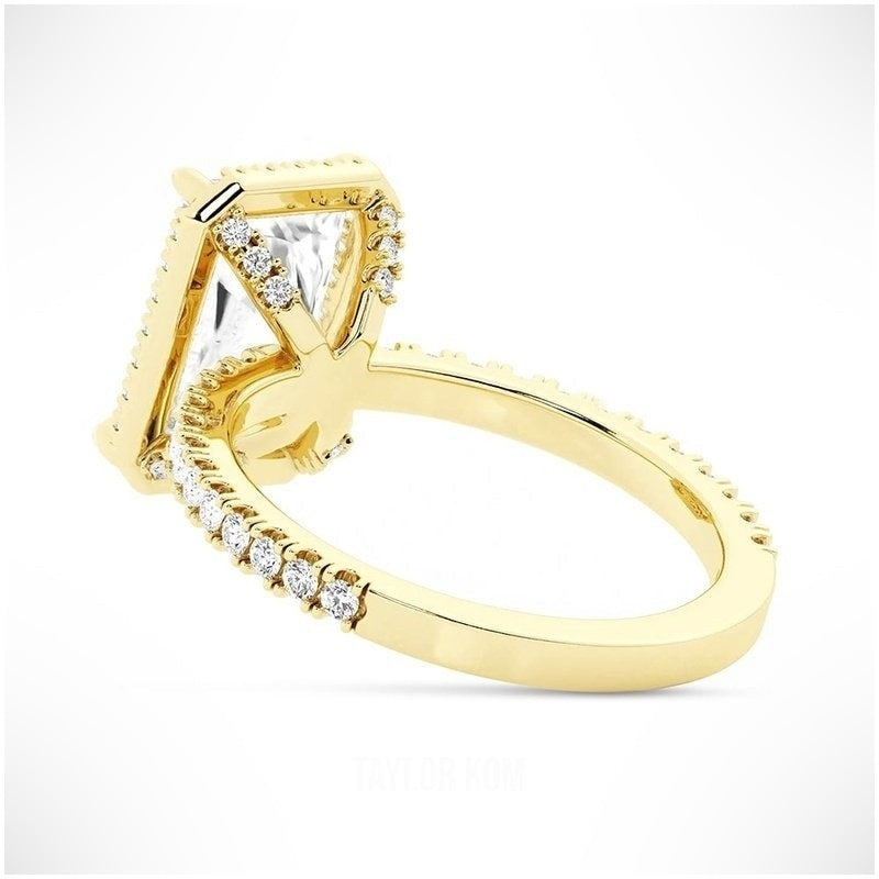 Love Promise Radiant Cut Moissanite Halo Ring