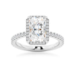 Love Promise Radiant Cut Moissanite Halo Ring