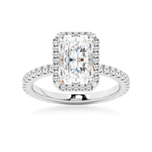 Love Promise Radiant Cut Moissanite Halo Ring