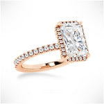 Love Promise Radiant Cut Moissanite Halo Ring