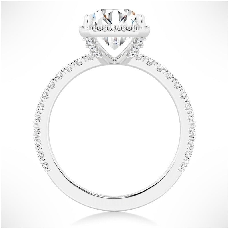 Love Promise Radiant Cut Moissanite Halo Ring