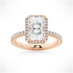 Love Promise Radiant Cut Moissanite Halo Ring