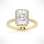 Love Promise Radiant Cut Moissanite Halo Ring