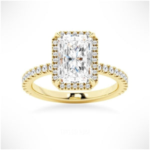 Love Promise Radiant Cut Moissanite Halo Ring