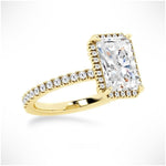 Love Promise Radiant Cut Moissanite Halo Ring