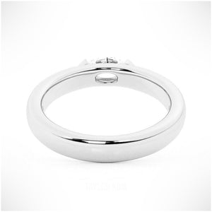 Marquise-Cut Moissanite Half Bezel Stackable Wedding Ring