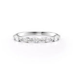 Marquise Shape Moissanite Wedding Band