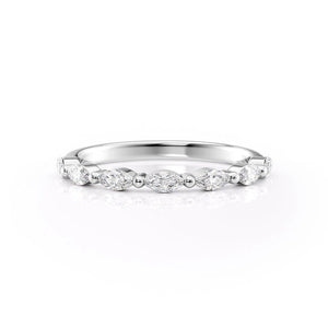 Marquise Shape Moissanite Wedding Band