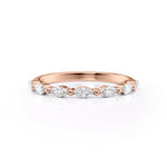 Marquise Shape Moissanite Wedding Band