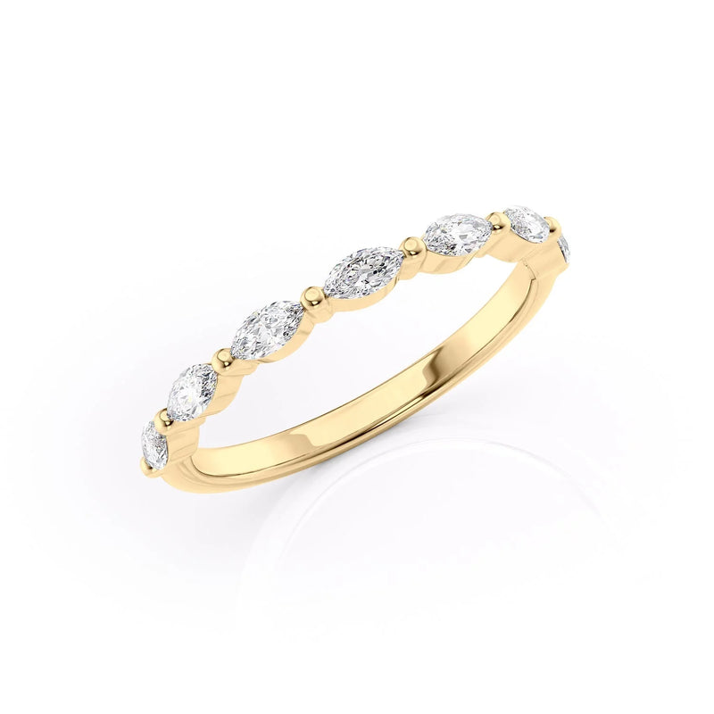 Marquise Shape Moissanite Wedding Band