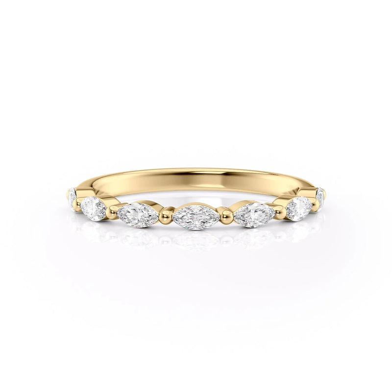 Marquise Shape Moissanite Wedding Band