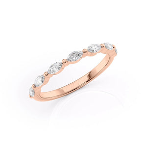 Marquise Shape Moissanite Wedding Band