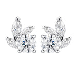 Marquise and Round Cut Moissanite Earrings - 2.2CTW