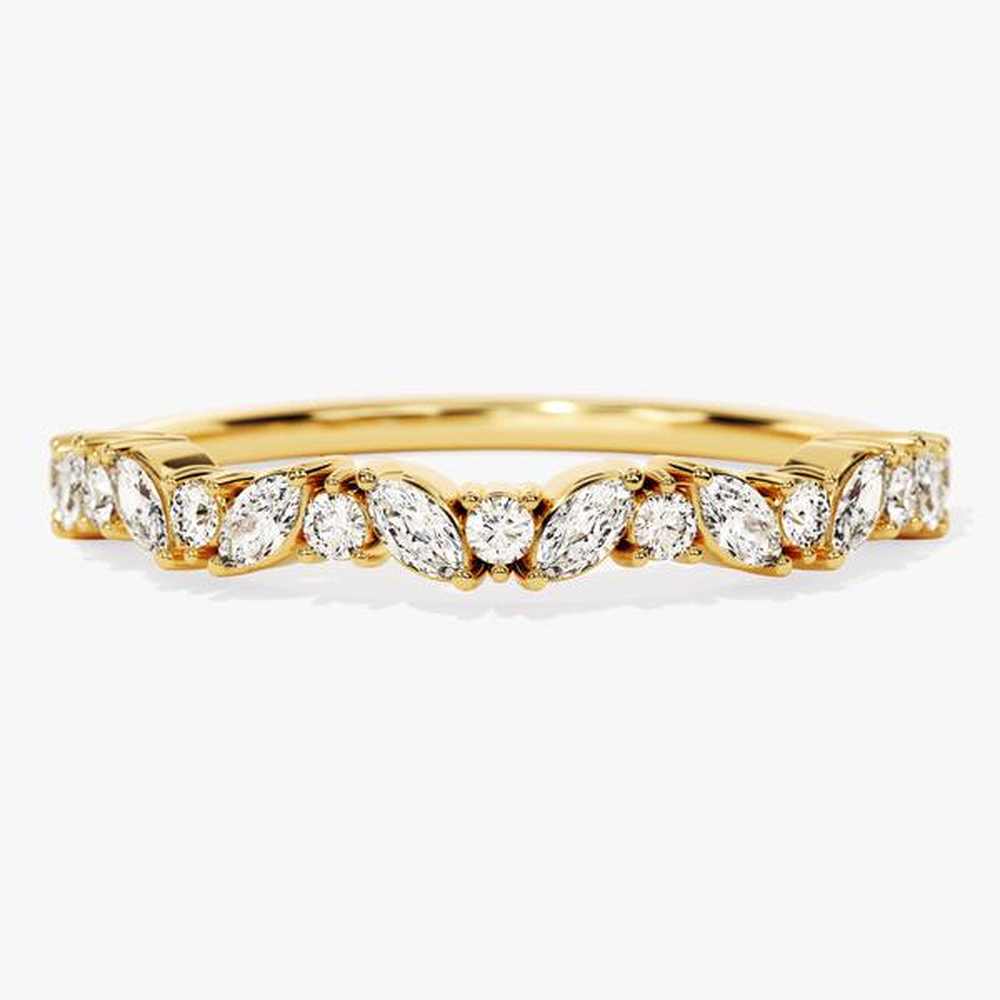 Marquise and Round Shaped Moissanite Wedding Band