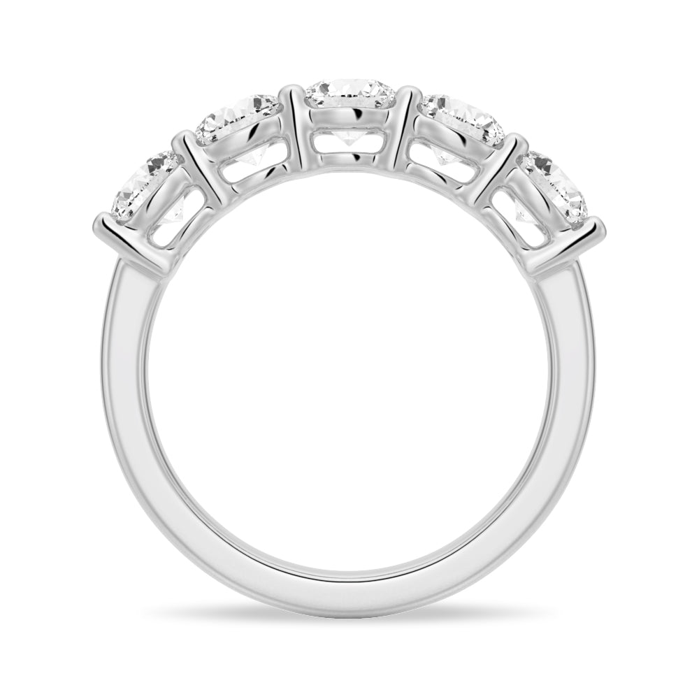 Minimalist Shared Prong Moissanite Wedding Band