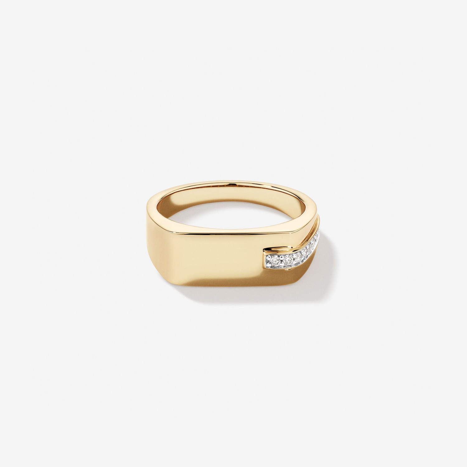 Moissanite Accent Men's Signet Custom Wedding Band