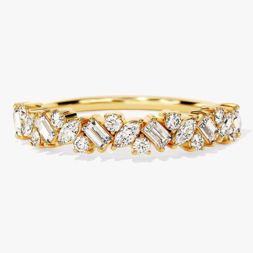 Multi-Cut Moissanite Wedding Band