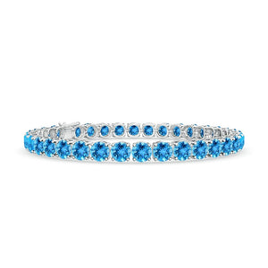 Natural Swiss Blue Topaz Tennis Bracelet