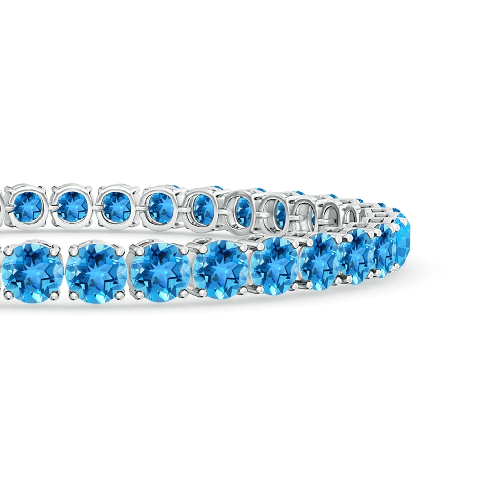 Natural Swiss Blue Topaz Tennis Bracelet