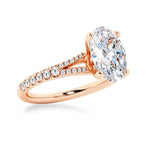 Oval Cut Split-Shank Moissanite Engagement Ring