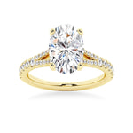 Oval Cut Split-Shank Moissanite Engagement Ring