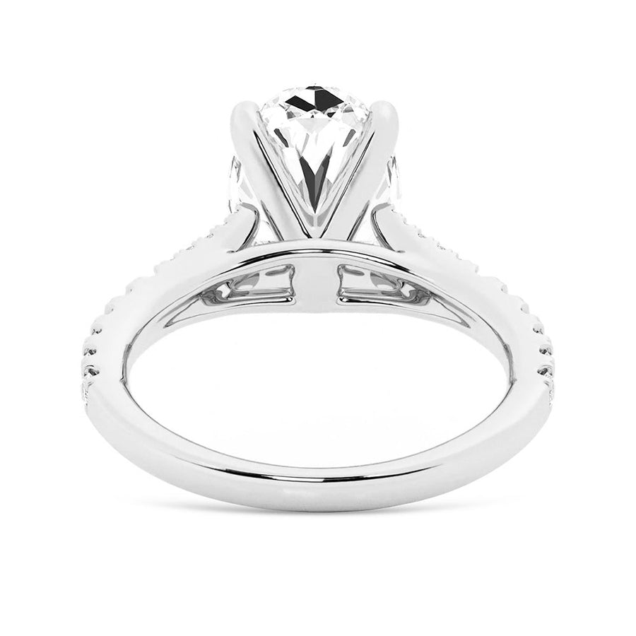 Oval Cut Split-Shank Moissanite Engagement Ring