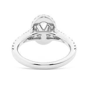 Oval Cut Split-Shank Moissanite Halo Engagement Ring