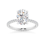 Oval Moissanite Engagement Ring With Eternity Pave Band