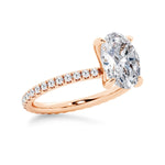 Oval Moissanite Engagement Ring With Eternity Pave Band