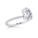 Oval Moissanite Engagement Ring With Eternity Pave Band