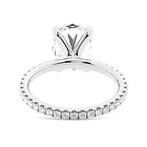 Oval Moissanite Engagement Ring With Eternity Pave Band