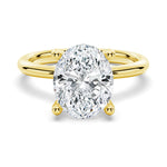 Oval Shaped Solitaire Moissanite Engagement Ring